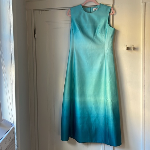 LEO LIN Cleo Sleeveless A-Line Ombre Midi Dress Gown black Tie 10 L XL - Picture 2 of 11